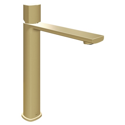 Vado Cameo Leverless Satin Brass Extended Mono Basin Mixer